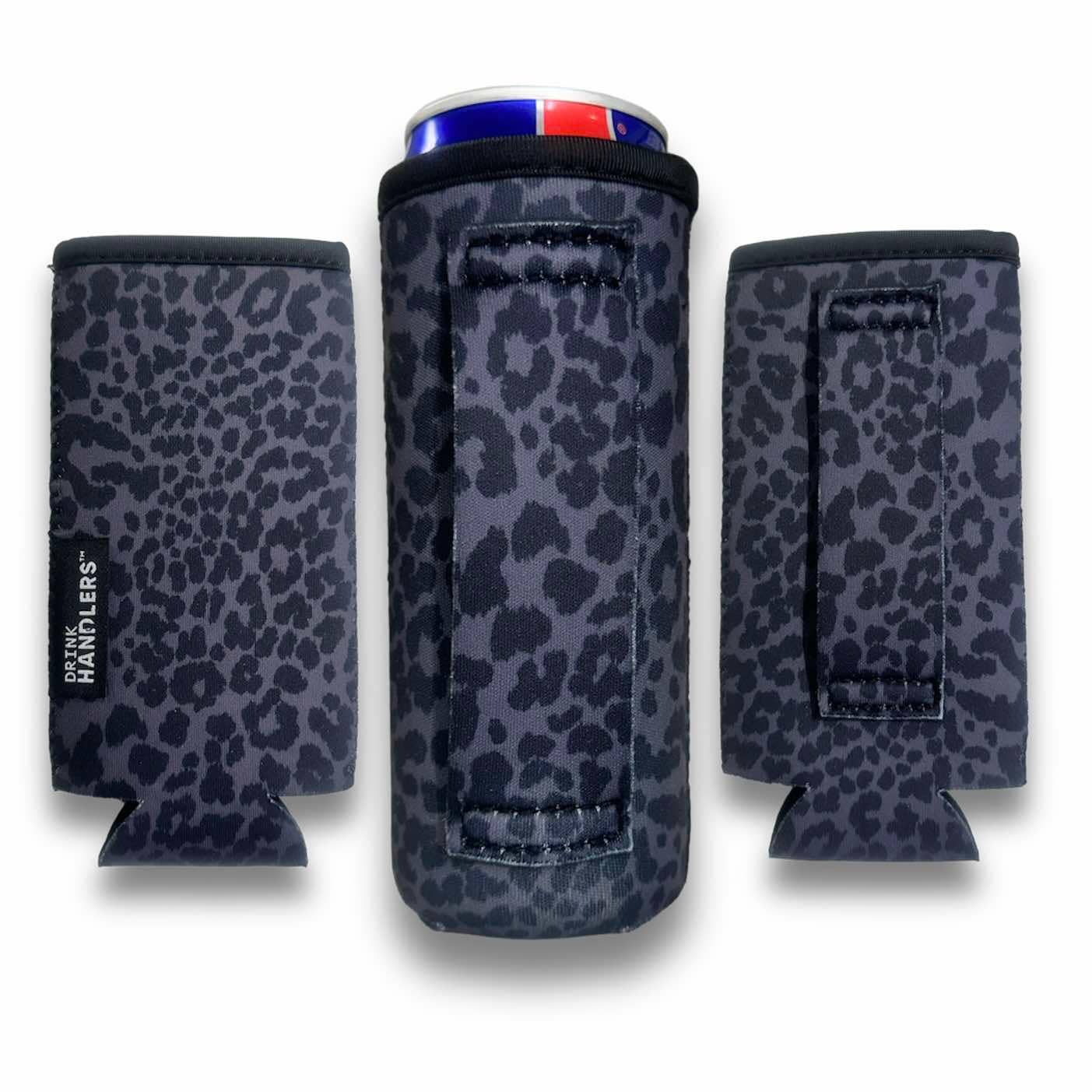 No-Pocket 12oz Slim Can Handler™ Black Leopard