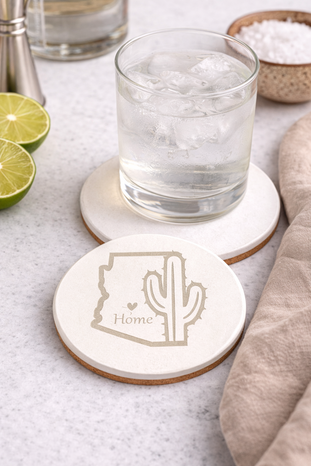 Arizona Home Stone Coaster with Heart