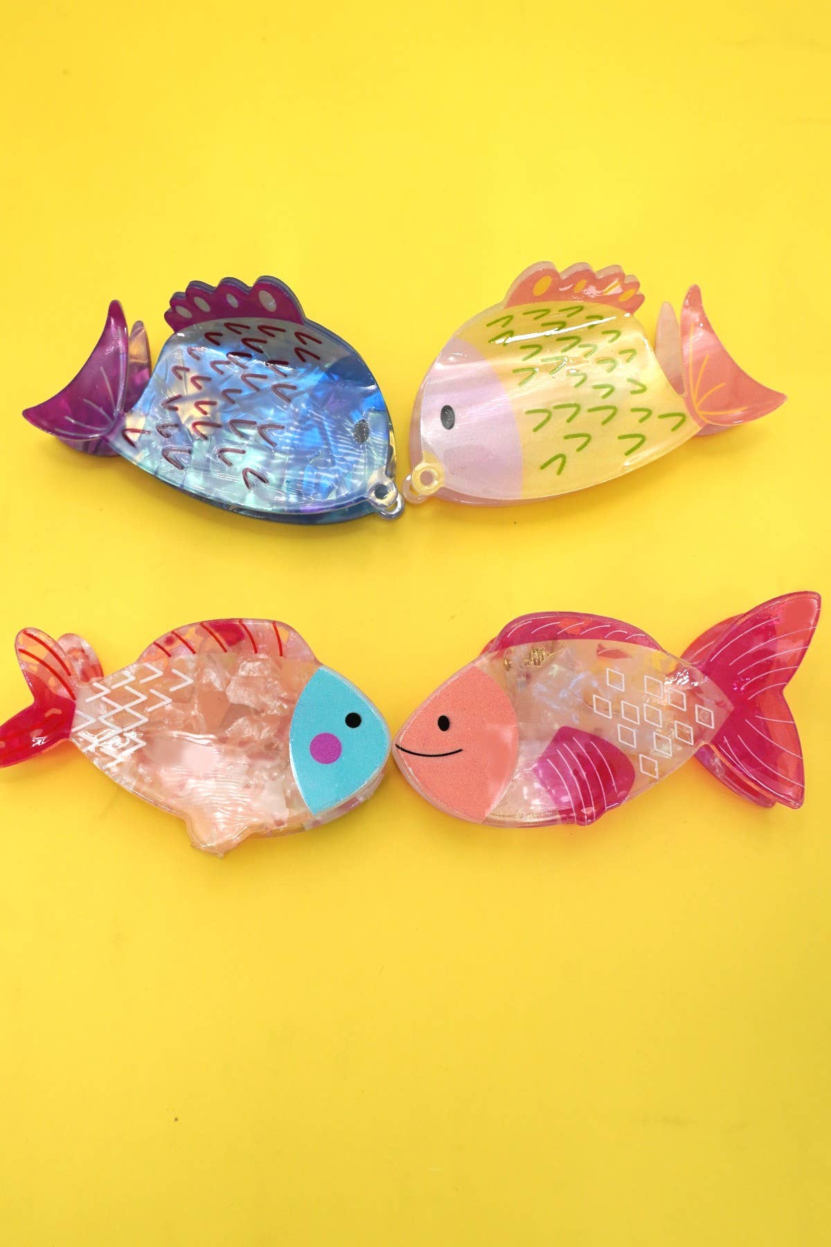 JUMBO VIBRANT OCEAN SEA FISH HAIR CLAW CLIPS | 40H987