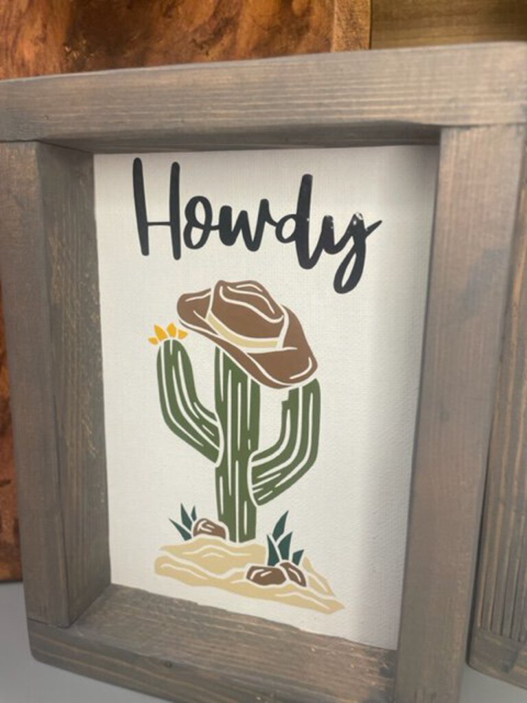 Framed Cactus Art