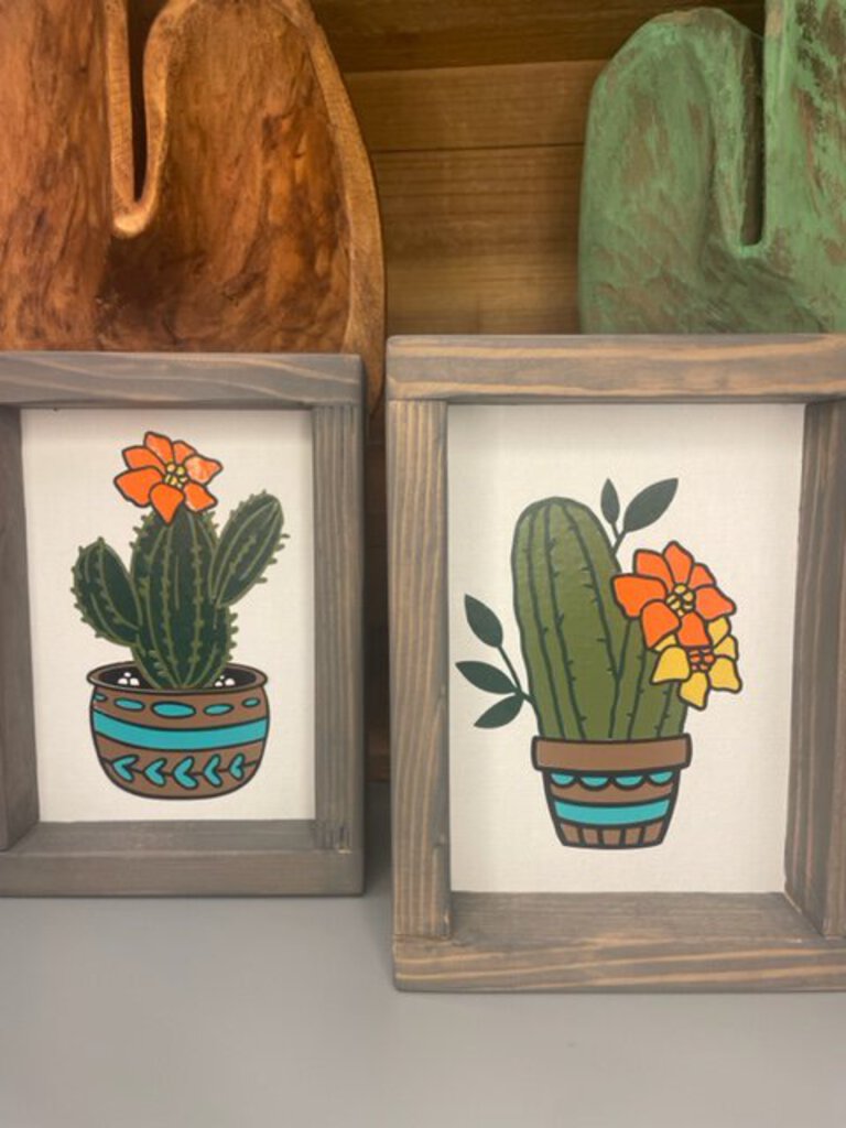 Framed Cactus Art
