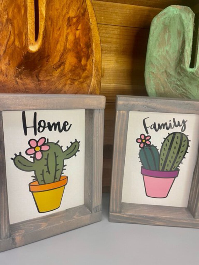 Framed Cactus Art