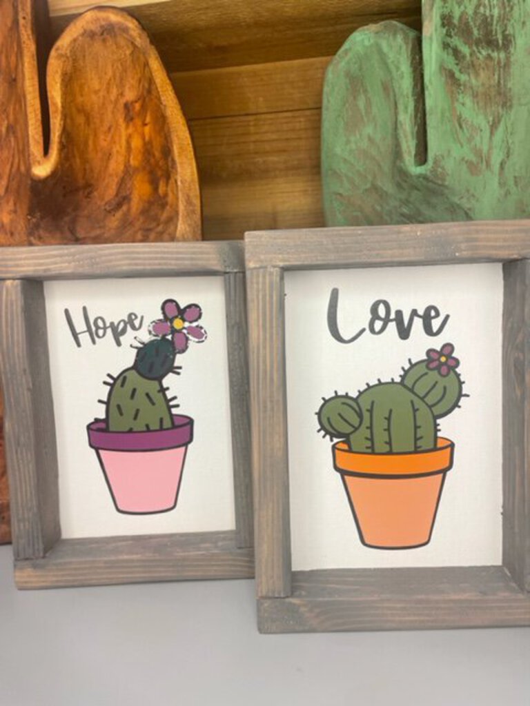 Framed Cactus Art