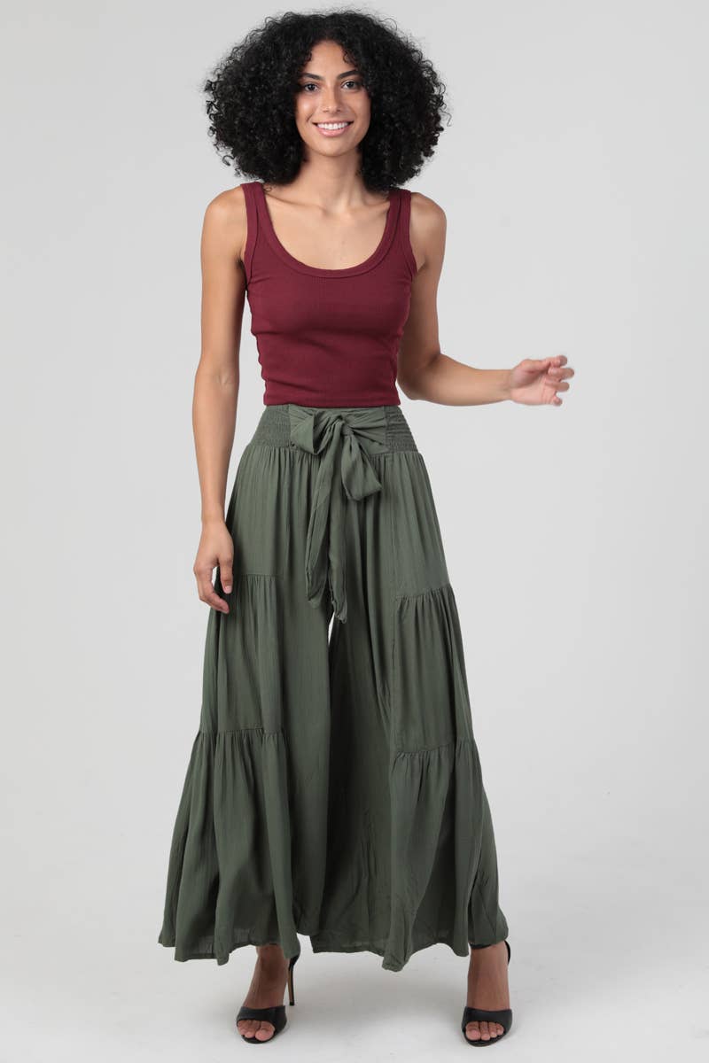 B3663-ASIS TIE WAIST WIDE LEG PANTS