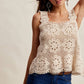 Crochet Lace Square Neck Tank Top LCR0117