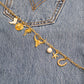 18K Gold PVD Stainless Steel Pearl Beaded Horseshoe Charm