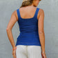 Stretch Denim Square Neck Top