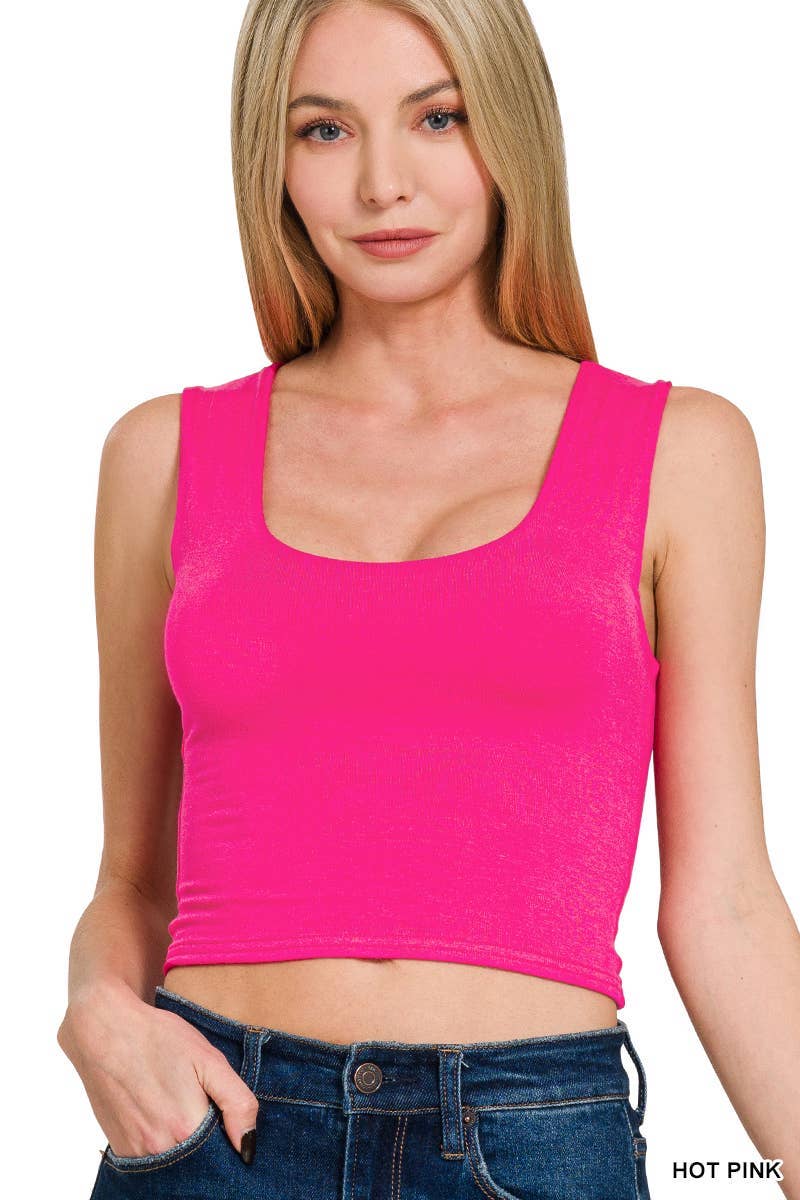 Double Layered Cropped Tank Top