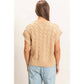 Cable Knit Cap Sleeve Sweater