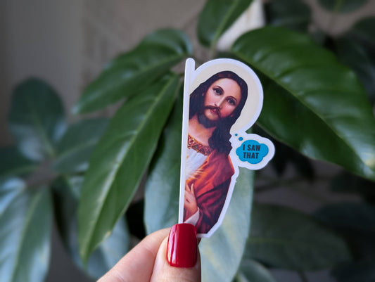 I saw that vinyl sticker, funny religious jesus humor
