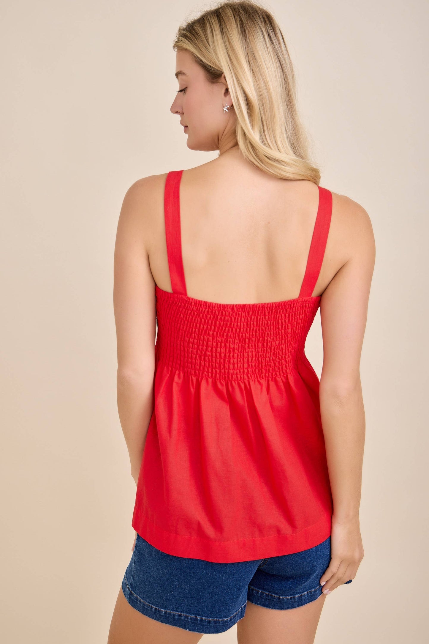 Scarlet Ribbon Pleated Sleeveless Top