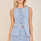 Pinstripe Utility Mini Skort with Built-In Shorts