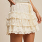Lace Tiered Shorts with Ruffle Details
