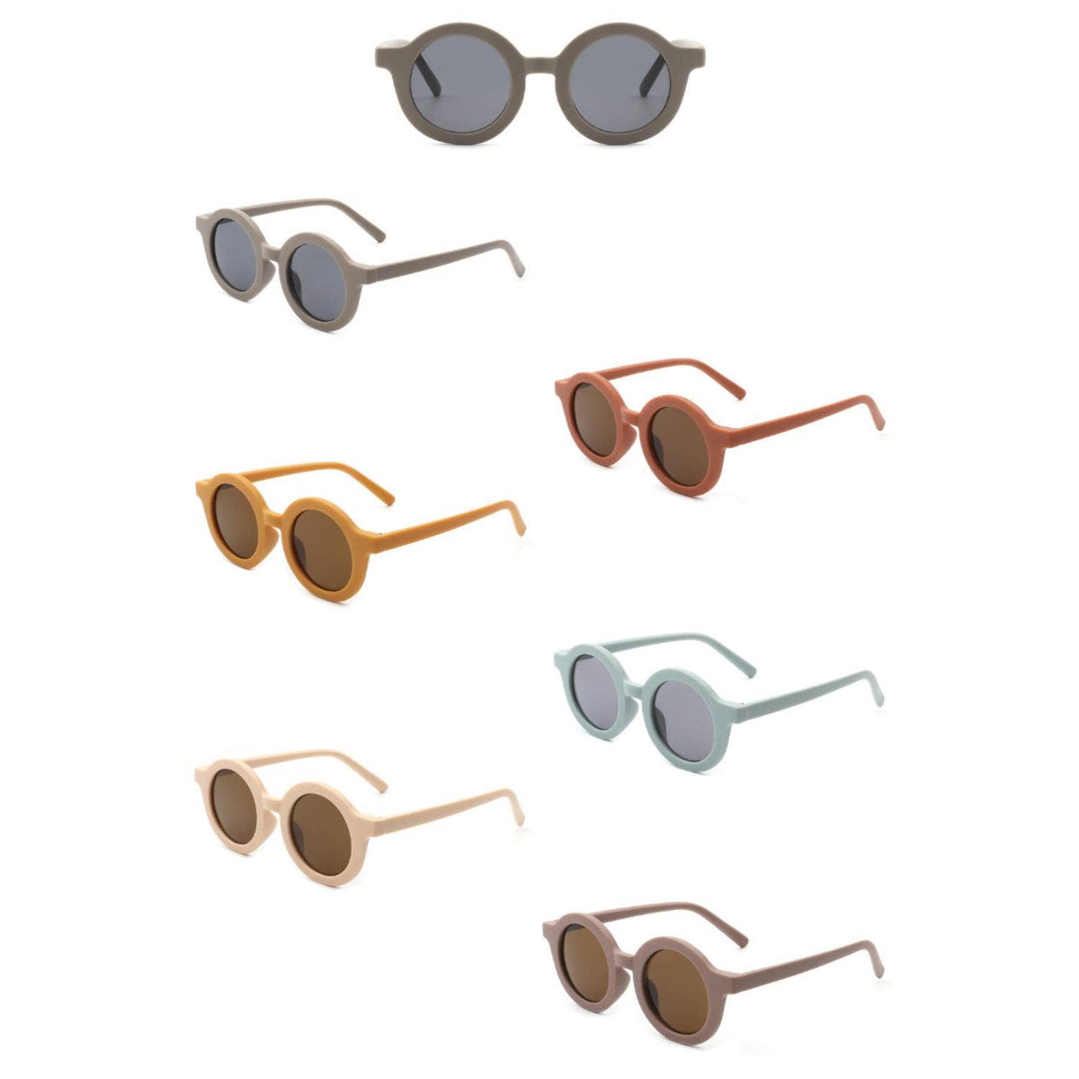 Kids Classic Round Lightweight Circle Children Sunglasses