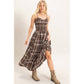 Plaid Smocked Maxi Dress