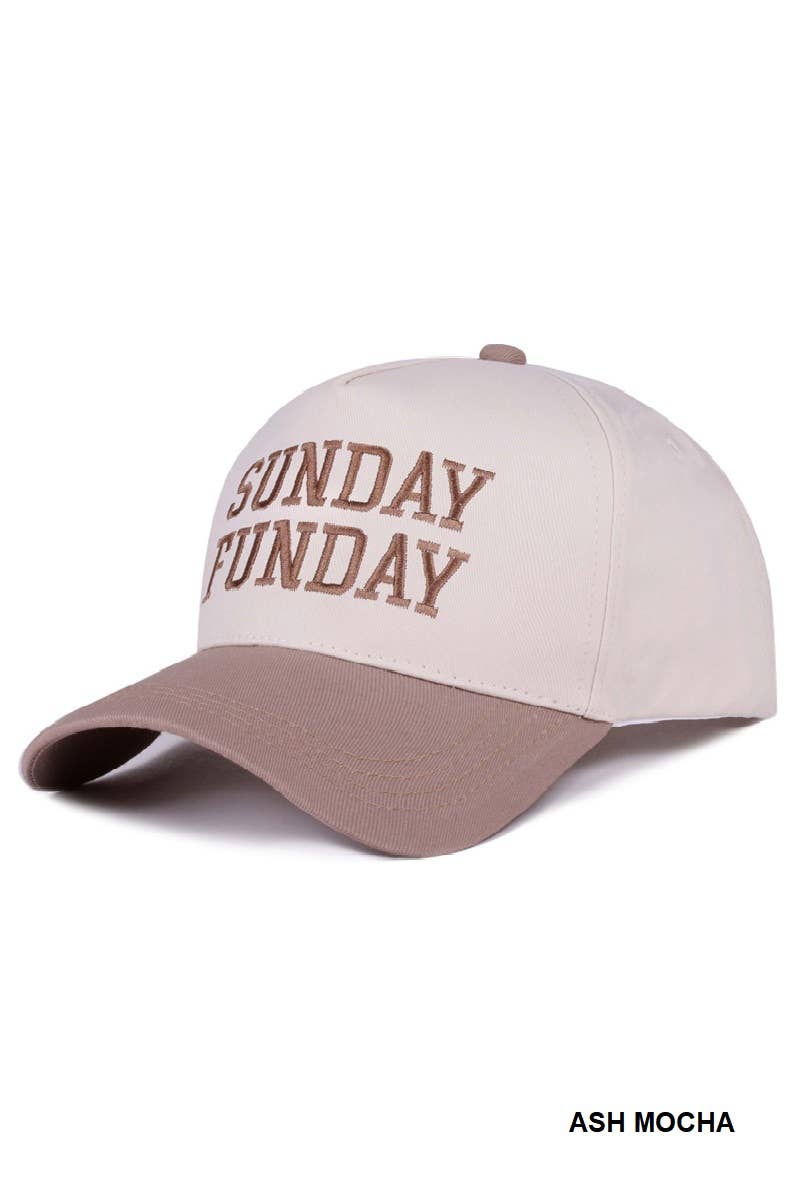 Sunday Funday Two Tone Canvas Cotton Cap  Zenana Consgt.