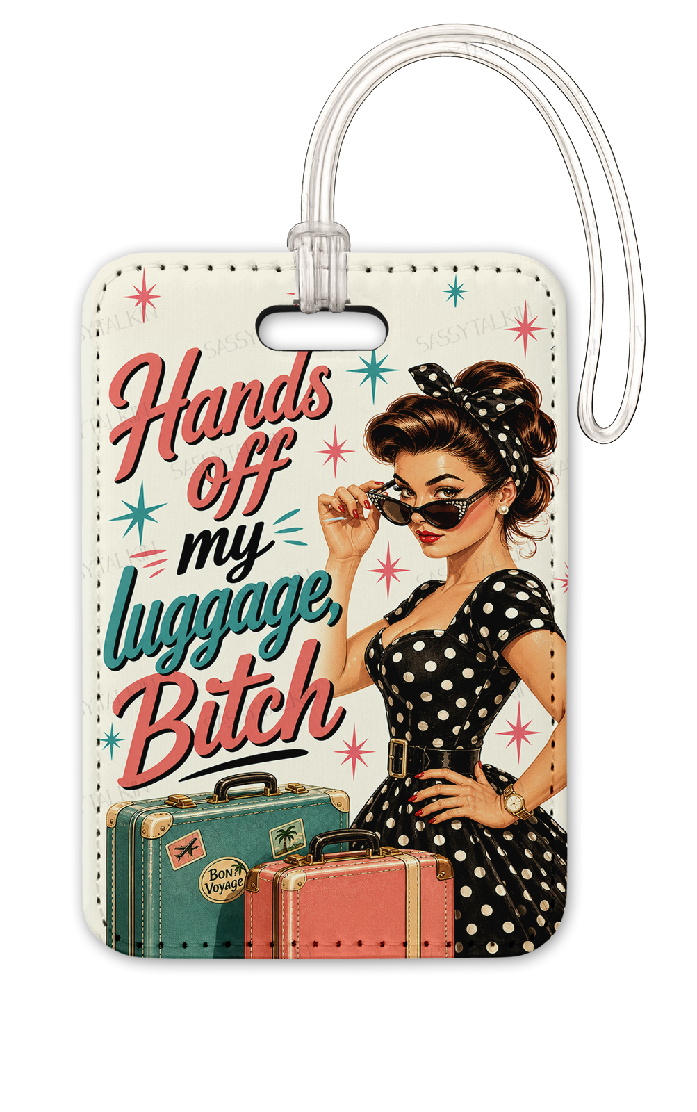 Sassy girl, Luggage Tag, Hands off my luggage