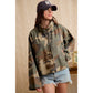 PRINTED HOODED WINDBREAKER JACKET TOP