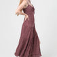 C4C84-FQ00 POLKA DOT SIDE SLIT MAXI DRESS