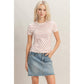 Polka Dot Short Sleeve Crew Neck Top