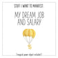 Stuff I Want To Manifest: My Dream Job and Salary