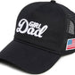 5 Panel 3D Embroidery Trucker Hat: Girl Dad (Black)