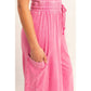 Mineral Wash Strapless Wide-Leg Jumpsuit