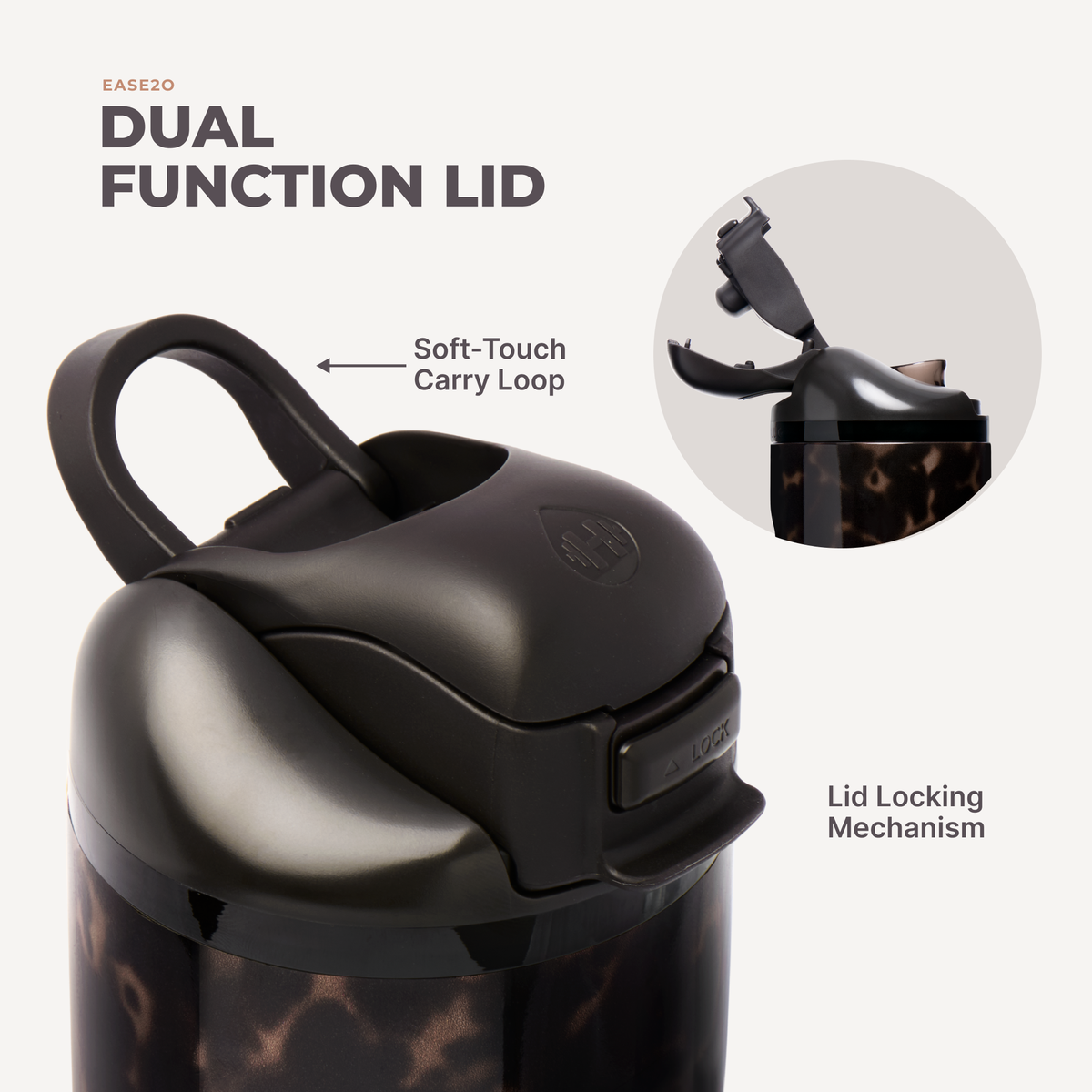 Mocha Tortoise HydroJug 40 oz Ease2o