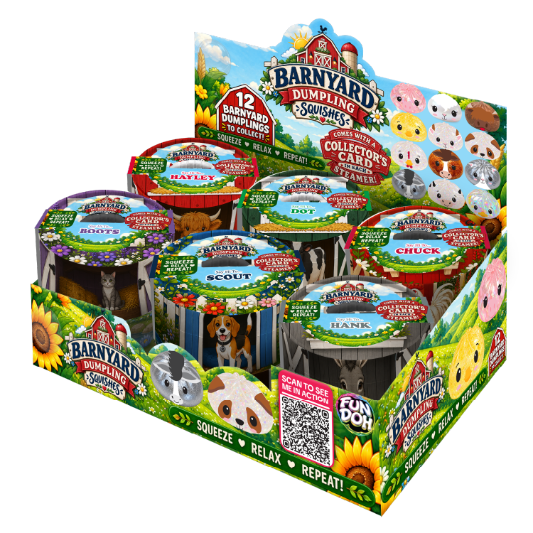 Fun Doh Farm Barnyard Squishy Dumpling Toy - 12/Display