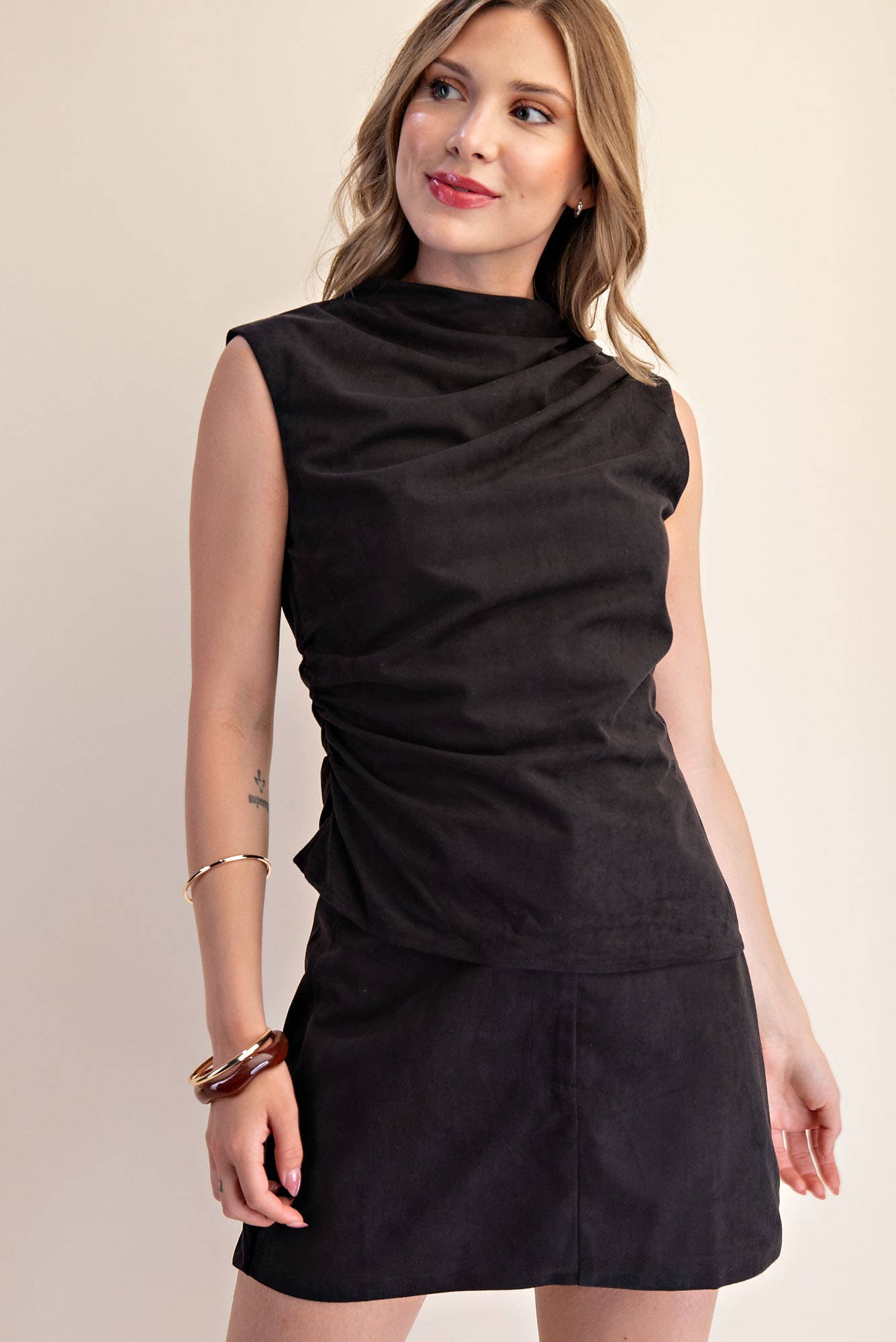 Mock Neck Sleeveless Top