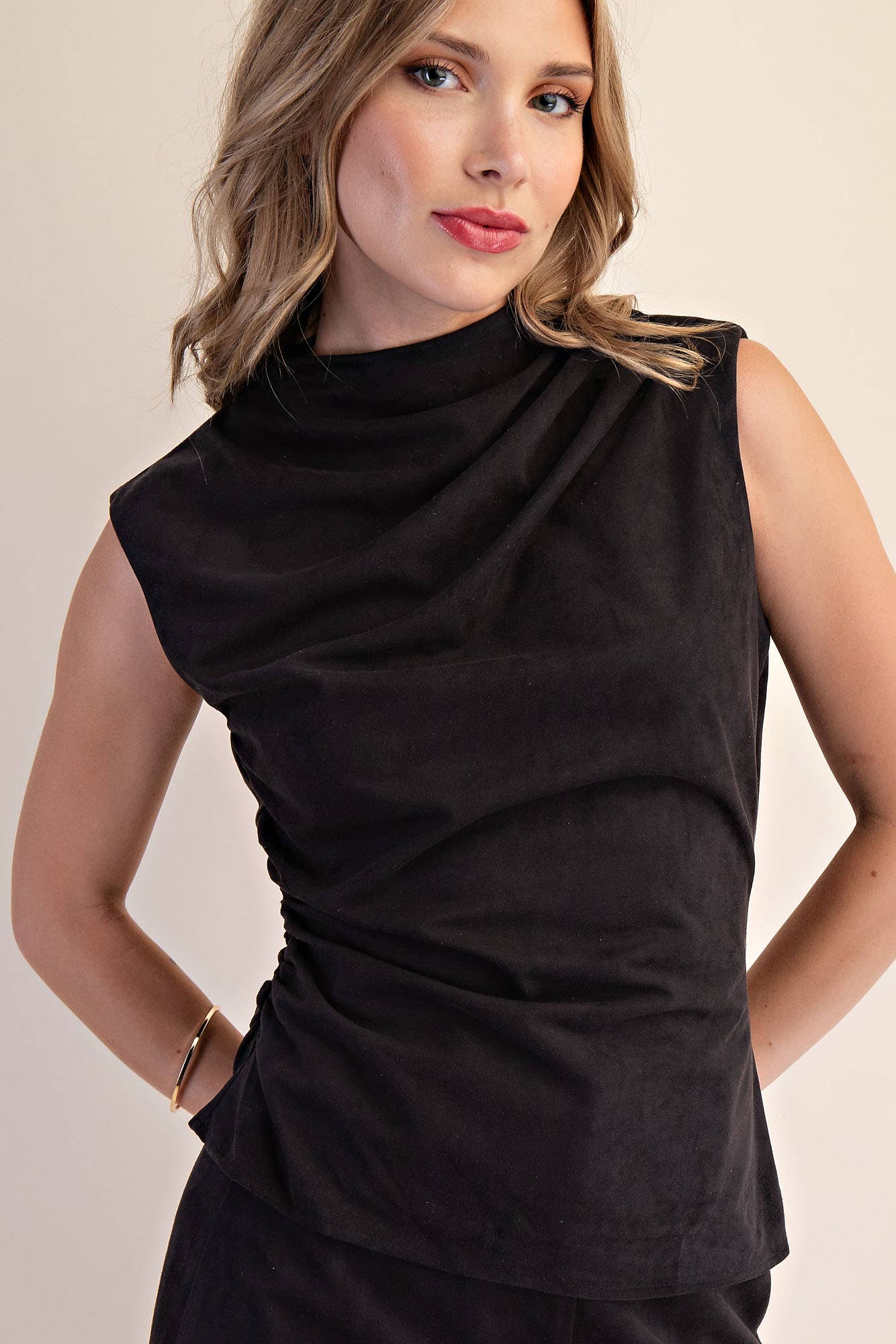 Mock Neck Sleeveless Top