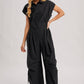 BUTTON DOWN UTILITY SHIRTING JUMPSUIT