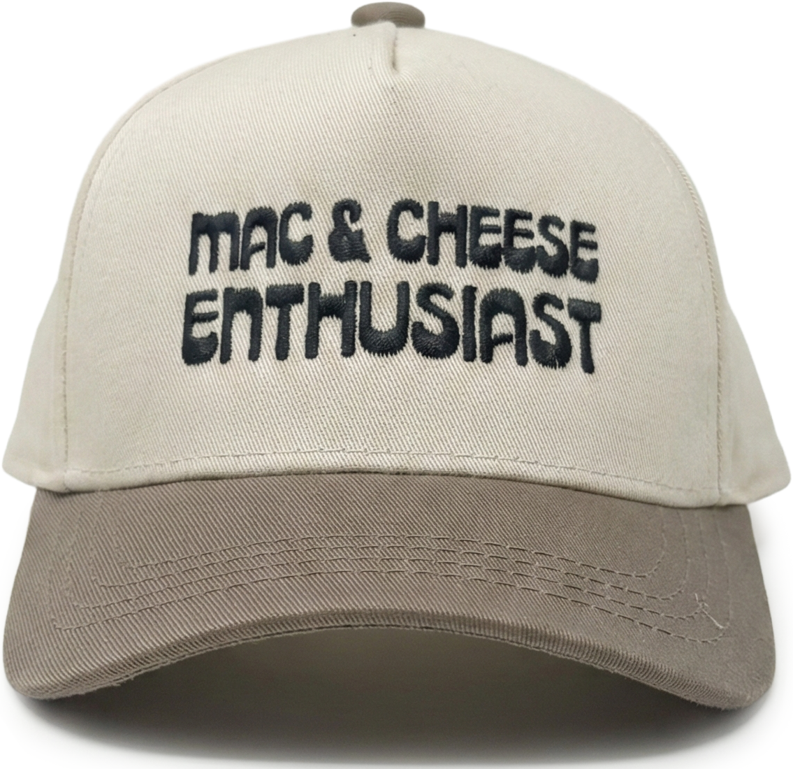 Kids/Baby 2-Tone Cap: Mac & Cheese Enthusiast - Khaki/Beige