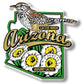 Arizona State Bird and Flower Map Magnet Made in USA