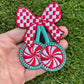 Western Christmas Embroidered Patch with Candy Bow