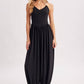 V-NECK RELAXED FLOWY LEGS JUMPSUIT CRISS-CROSS OPEN BACK