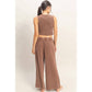Mineral Washed Sleeveless Top & Wide Leg Pants Set