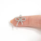 18K Gold PVD Stainless Steel Rhinestone Bow Charm