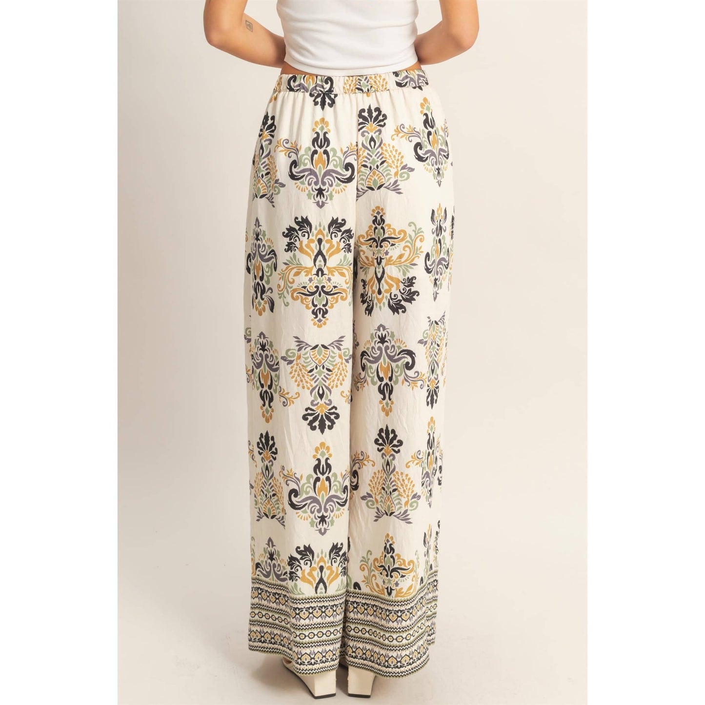 Wide-Leg Printed Palazzo Pants
