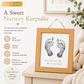 Baby's Ten Tiny Toes Footprint Frame with Ink Pad, Natural