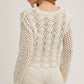 OPEN KNIT SWEATER PULLOVER & SHORTS SET