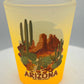 "Arizona" Scenic Colorful Frosted Shot Glass 2 oz Mix Colors