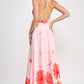 Floral Border Print Side Slit Maxi Dress
