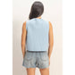 Textured Button-Front Vest With Pocket
