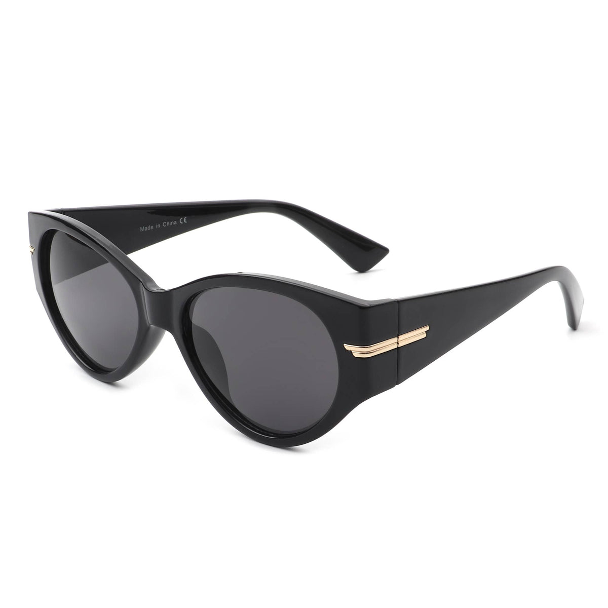 Women Sleek Oval Retro Cat Eye Sunglasses