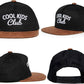 Flat Brim Trucker Hat - Cool Kids Club - Black/Faux Leather