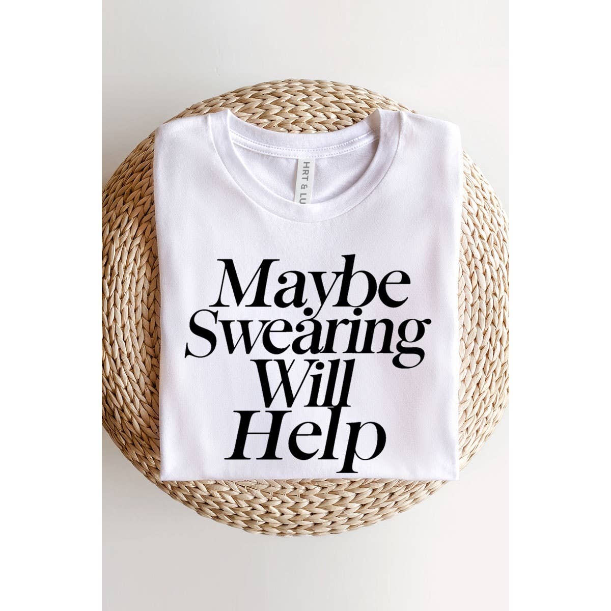 MAYBE SWEARING WILL HELP GRAPHIC CROP TOP