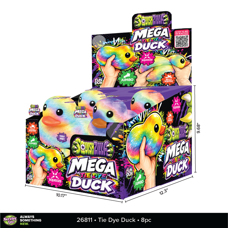 Fun Doh MEGA Squishy Tie Dye Duck Toy Variety - 8/Display