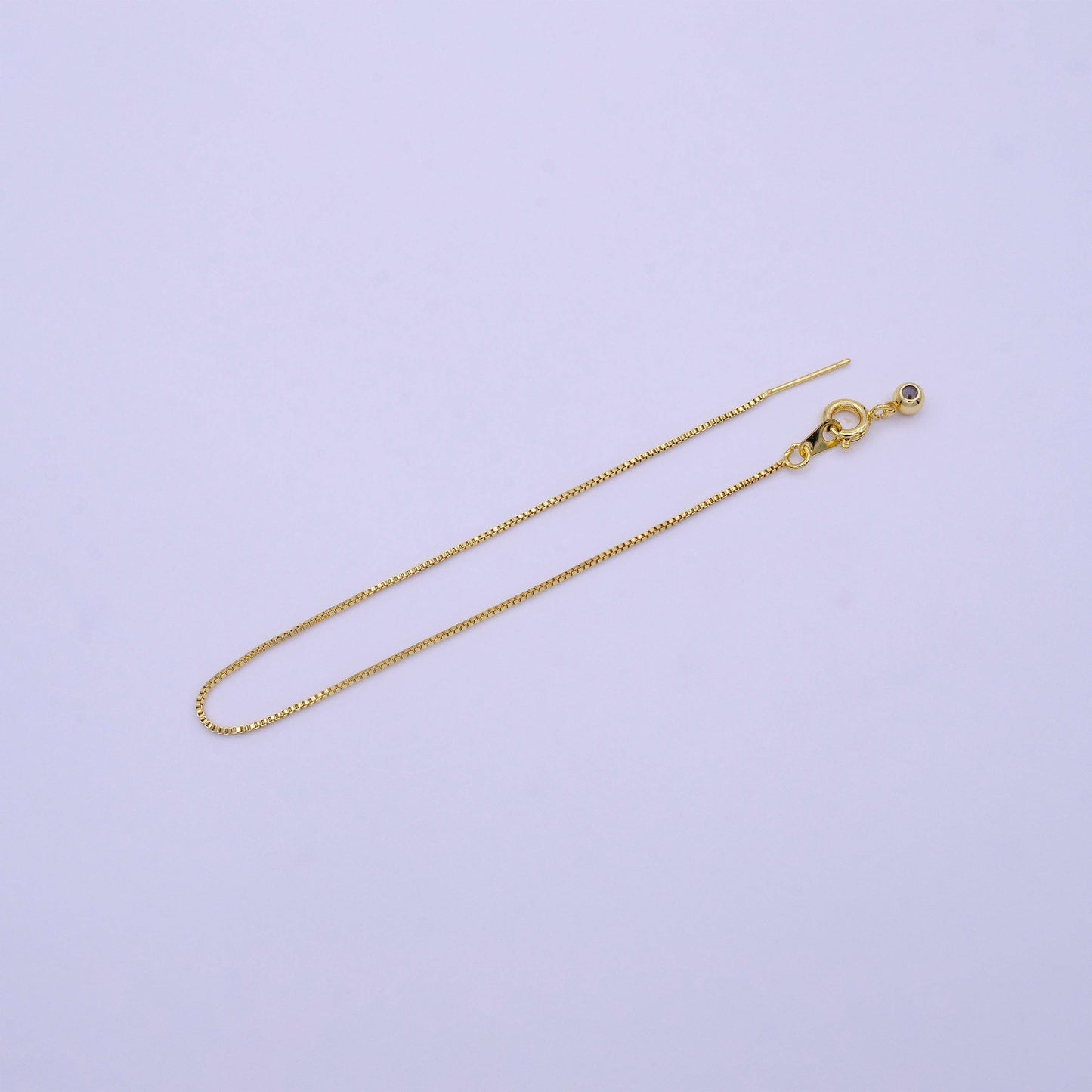 1x 16.5"/19"Gold Filled Adjustable Box Chain Slider Necklace