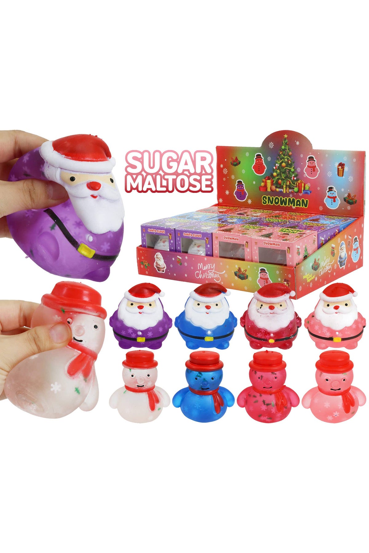 Santa and Snowman Sugar Maltose Putty Filled TPR Squishy